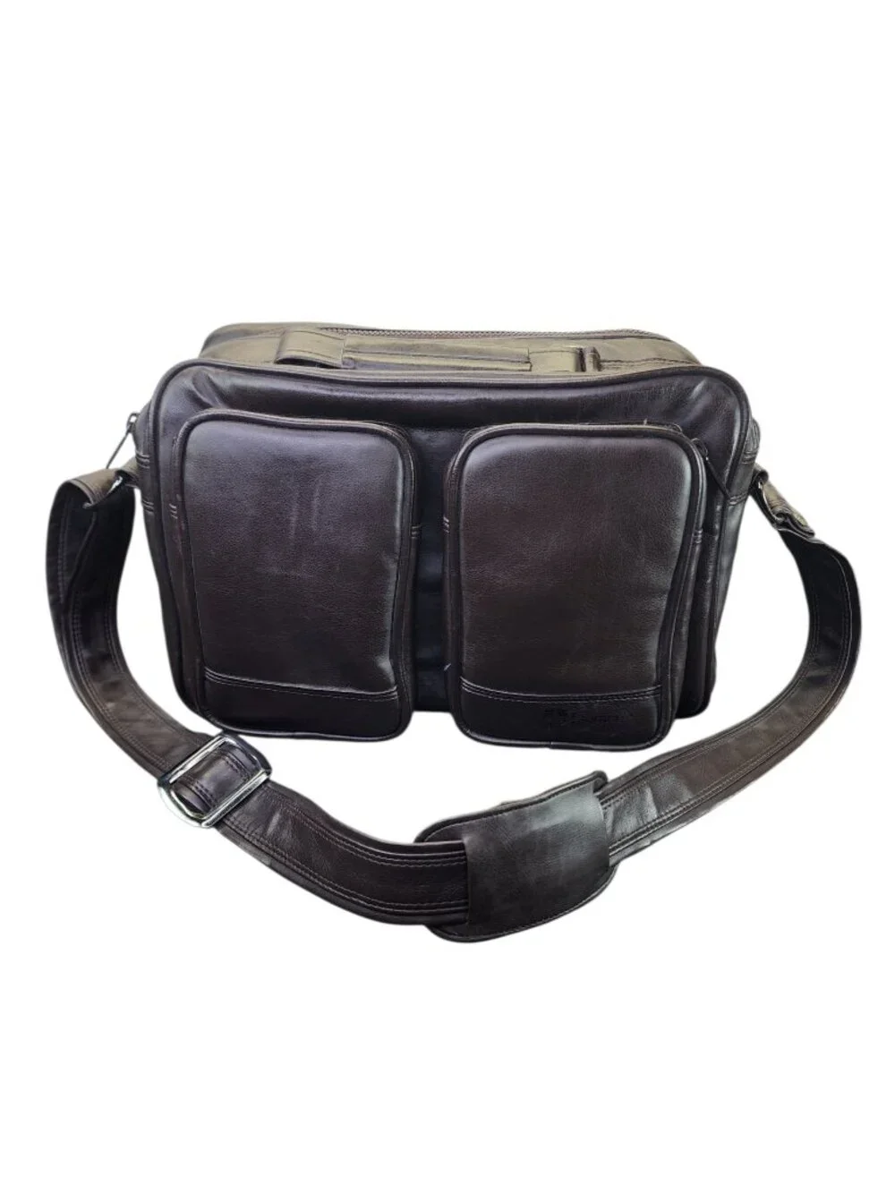 Vintage Diamond CE430 Camera Bag Faux Brown Leather Corduroy Pockets Photography